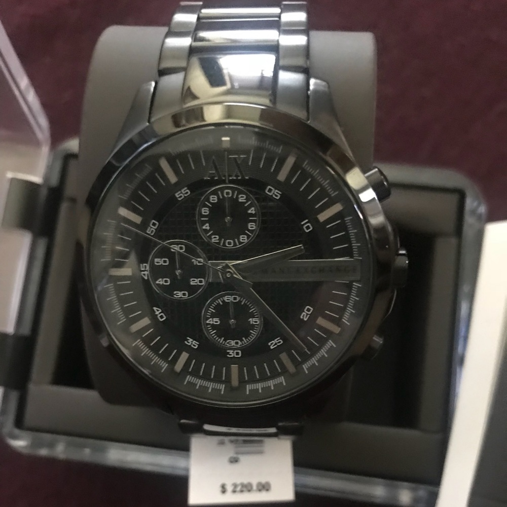 NWT Men’s Armani Black Watch #watch #armani